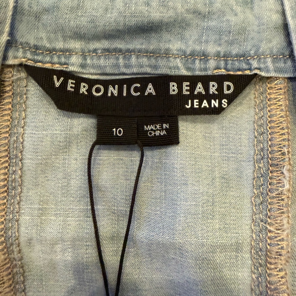 Veronica Beard Light Blue Denim Button Detail Tank Sz 10 - Picture 10 of 12